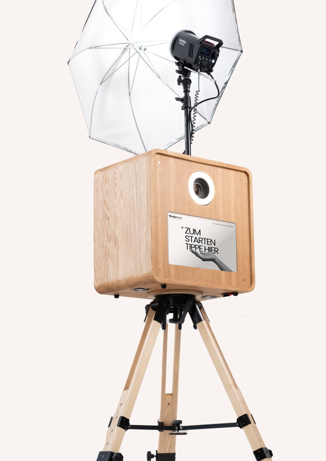 WoodyBooth Premium Fotobox aus Holz — Leipzig